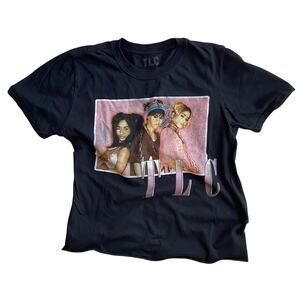 TLC Black Graphic Print 1990s R&B Group T-shirt Size S